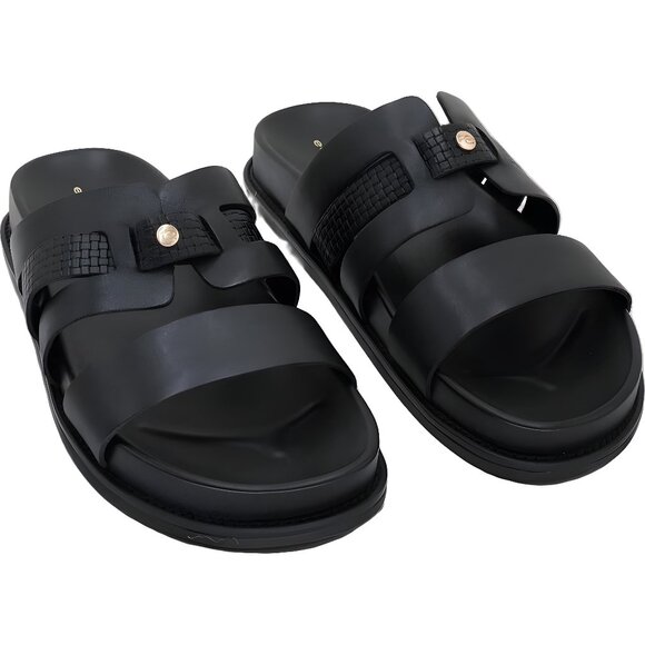 Easy Spirit Trevin Footbed Slide Sandals Black Comfort Double Strap US 8.5M - Picture 1 of 6